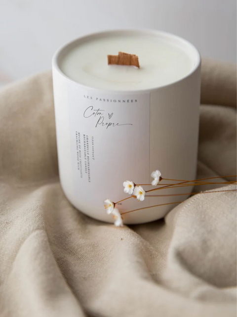 Chandelle soya rechargeable coton propre | Les Passionnées | Espace local