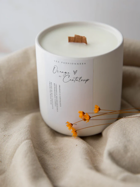 Chandelle soya rechargeable orange & cantaloup | Les Passionnées | Espace local