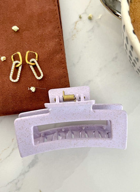 Pince Rectangle en paille de blé Lilas | Filabeth | Espace local