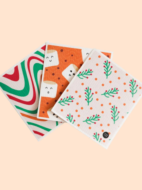 Trio of Reusable Paper Towels | Christmas