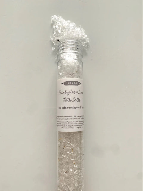 Fiole sel de bain eucalyptus et lime | Dot & Lil | Espace local