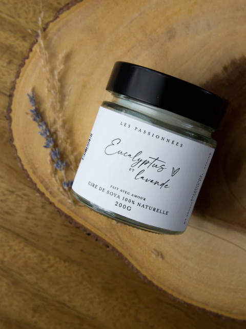Chandelle soya eucalyptus lavande - Les Passionnées - Espace local