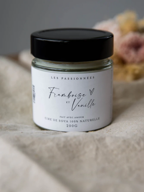 Chandelle soya framboise & vanille - Les Passionnées - Espace local