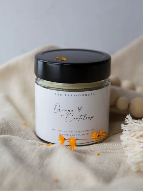 Chandelle soya orange et cantaloup | Les Passionnées | Espace local