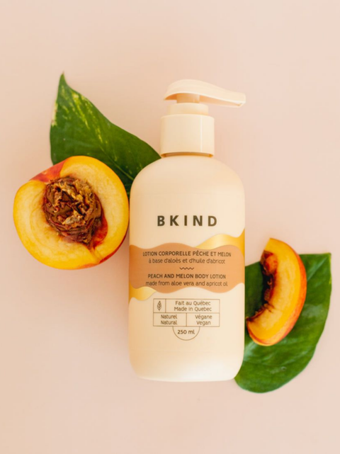 Lotion corporelle hydratante - Pêche et melon | BKIND | Espace local