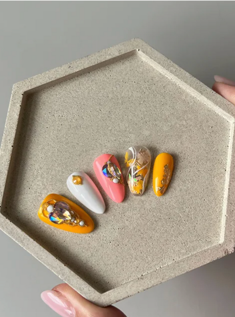 Sous-verre béton hexagone gris | Les mimipots | Espace local