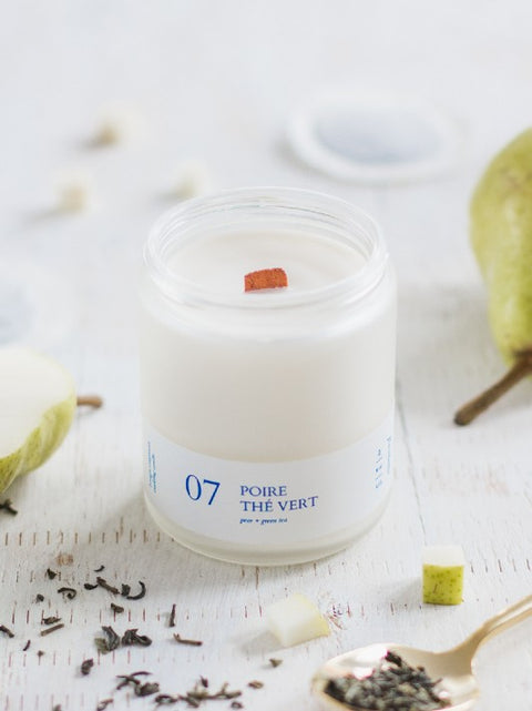 Bougie crépitante poire thé vert