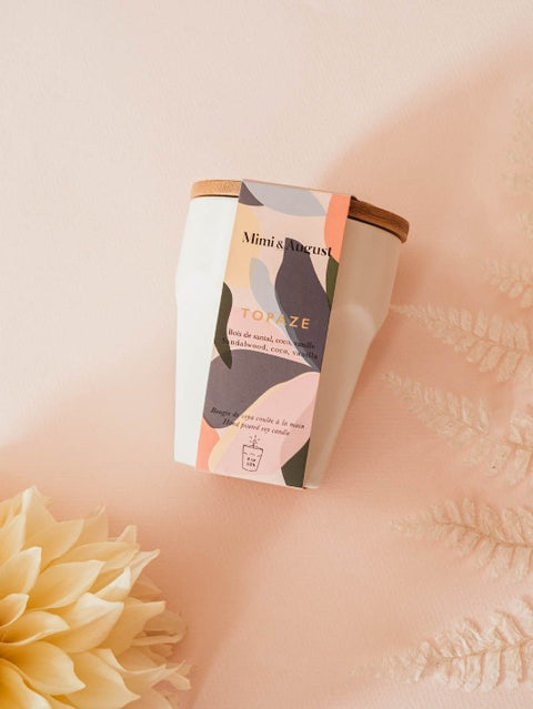 Bougie tasse 8 oz topaze | Mimi and August | Espace local