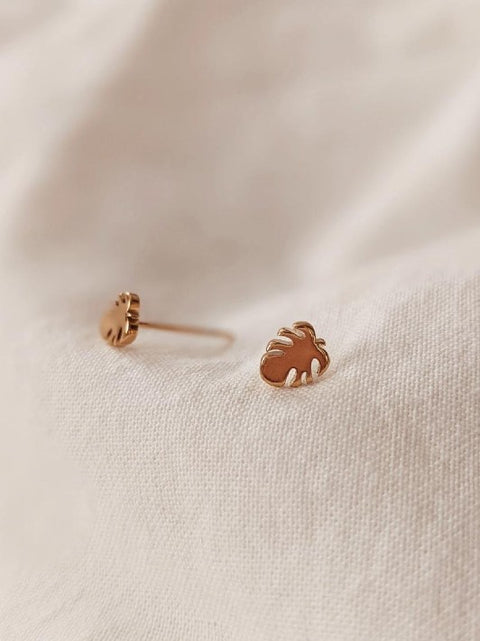 Boucle d'oreille or monstera | Mimi and August | Espace local