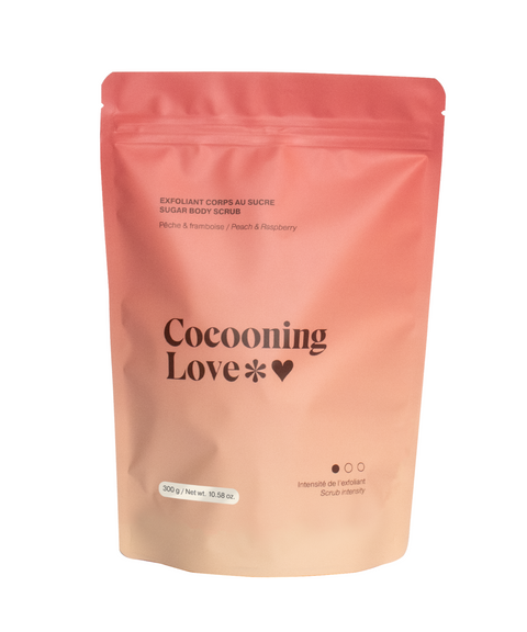 Exfoliant corps au sucre pêche framboise | Cocooning Love | Espace local