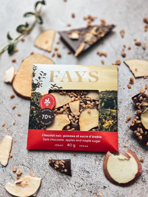 Chocolat | Noir 70%, pommes et sucres d'érable
