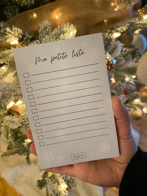 Bloc-notes to do list Flocons de neige | Aujaco | Espace local