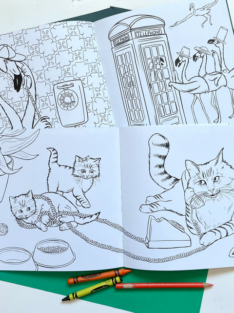 Livres à coloriage| Les animaux au téléphone | Sardines Studio | Espace local