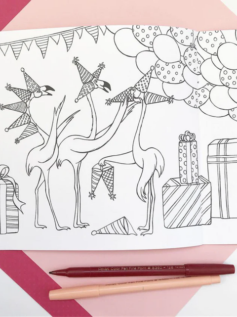 Livre à coloriage | Les Flamants Roses | Sardines Studio | Espace local