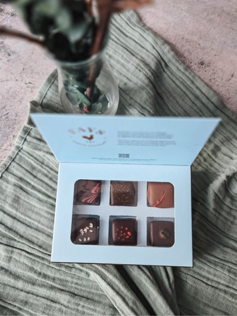 Boîte de 6 chocolats fins artisanaux